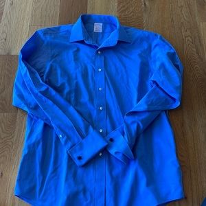 Men’s blue dress shirt with French cuffs. 16x36-never worn- Madison fit